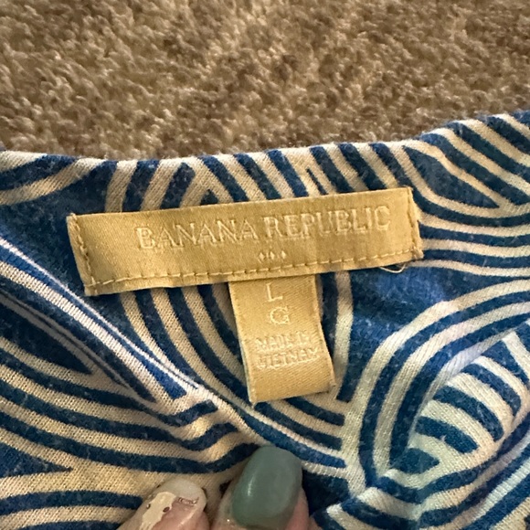 Banana Republic Blue and White Geometric Midi Dress - Picture 5 of 6